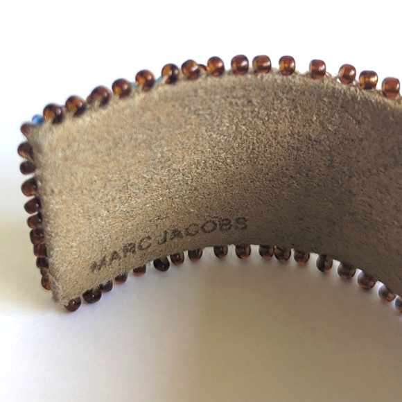 Marc Jacobs Seed Bead Cuff Leather Bracelet 😍 Adjustable fit - Picture 5 of 5
